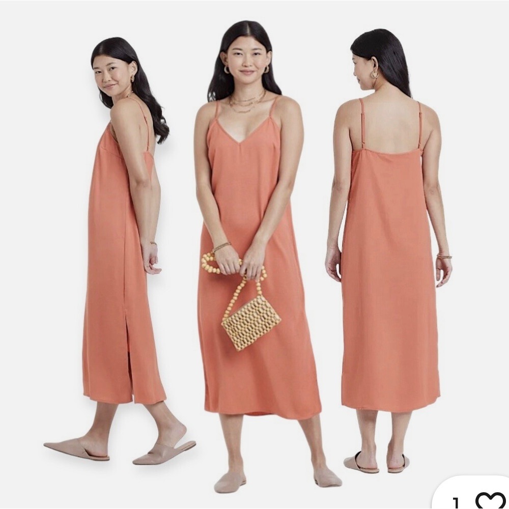 a new day Women's Coral Spaghetti Strap Dress